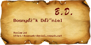 Bosnyák Dániel névjegykártya